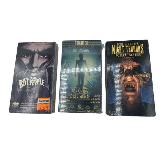 Lot 80s 90s Horror Suspense The Bat People, Kiss of Spider Woman, Night Terrors - Picture 1 of 6